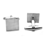 Silver Square With Curve Cufflinks