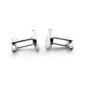 Silver Oval With Central Curve Cufflinks