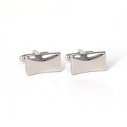 Classic Rectangle Silver Cufflinks with Detailing