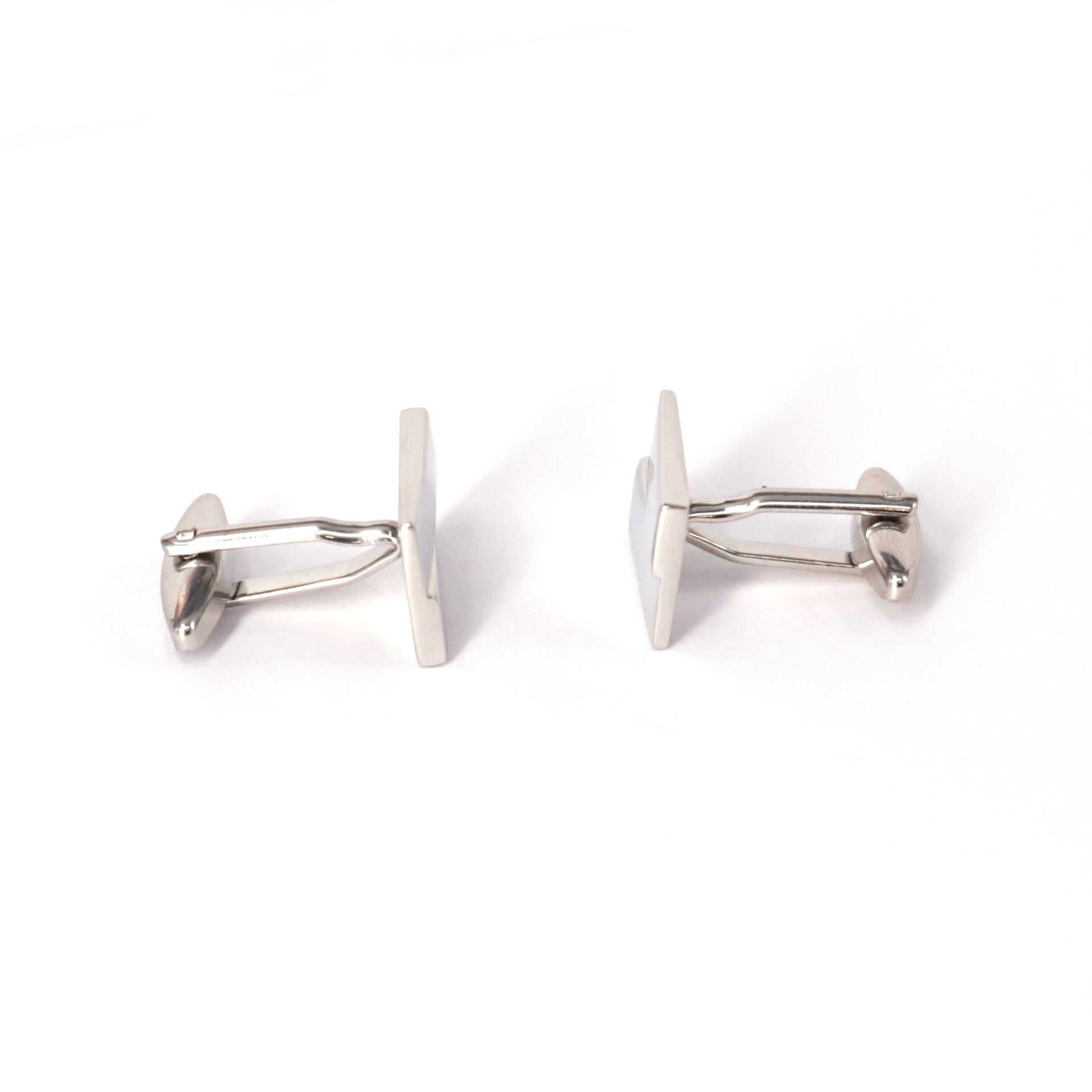 Classic Rectangle Silver Cufflinks with Detailing