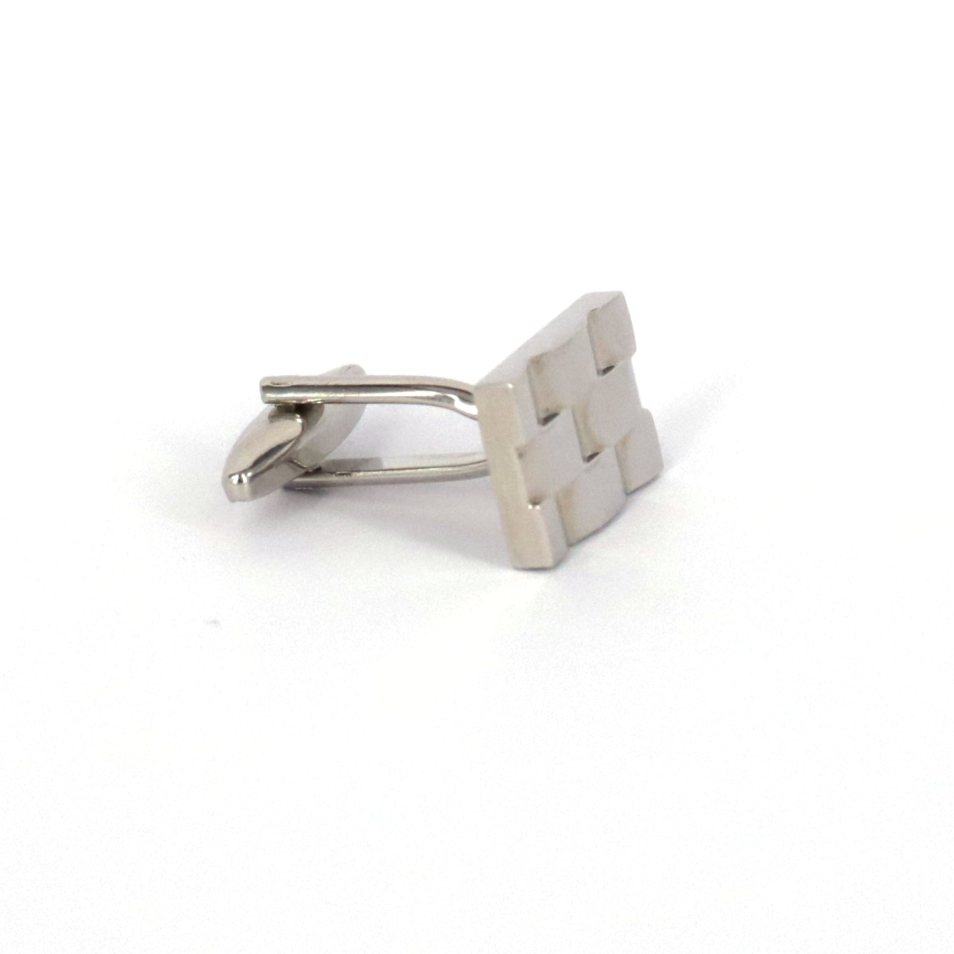 Classic Rectangle Silver Cufflinks with Detailing