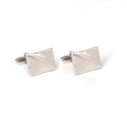 Classic Rectangle Silver Cufflinks with Detailing