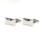 Classic Rectangle Silver Cufflinks with Detailing