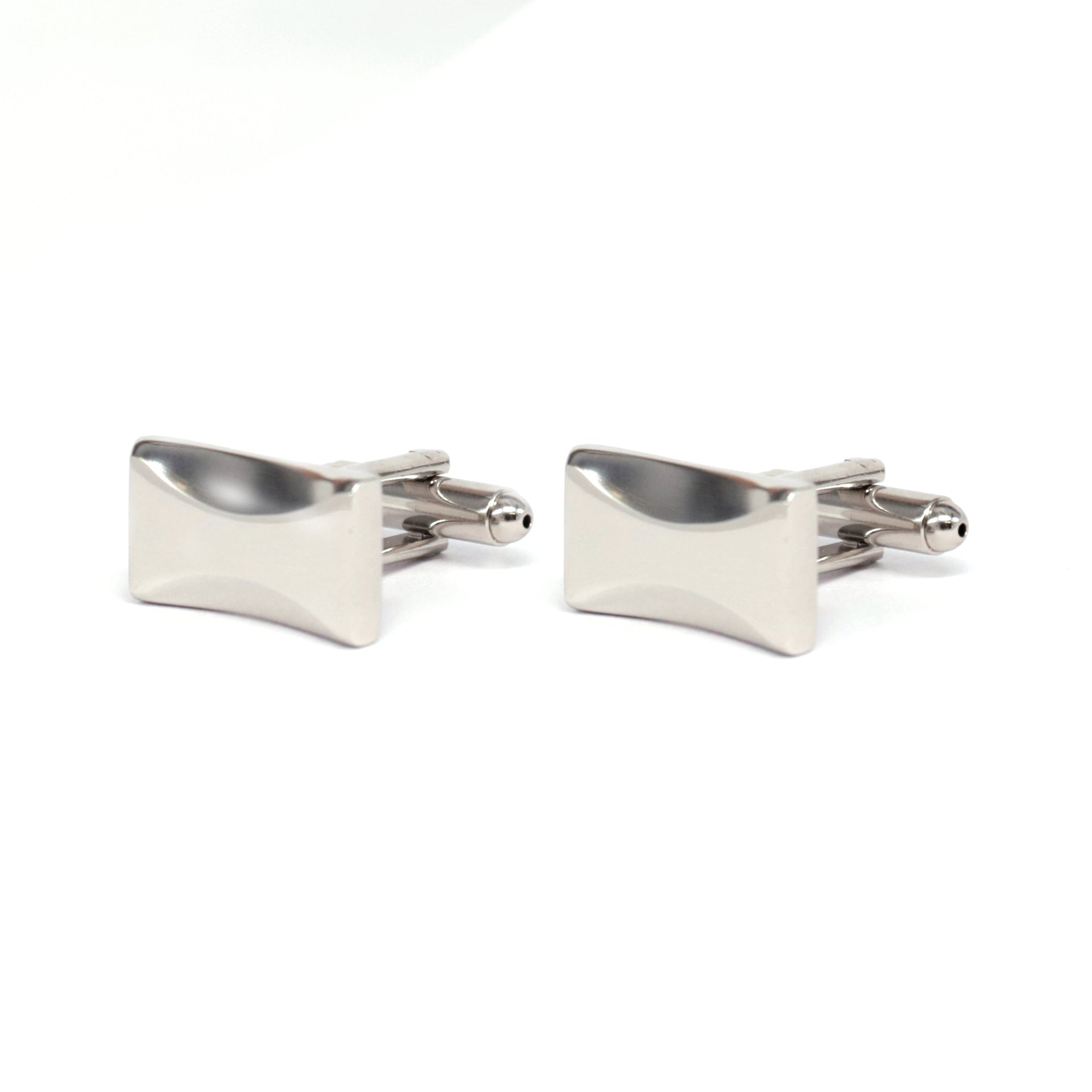 Classic Rectangle Silver Cufflinks with Detailing