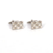 Classic Rectangle Silver Cufflinks with Detailing