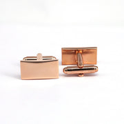 Classic Rose Gold Plain Rectangle Cufflinks M