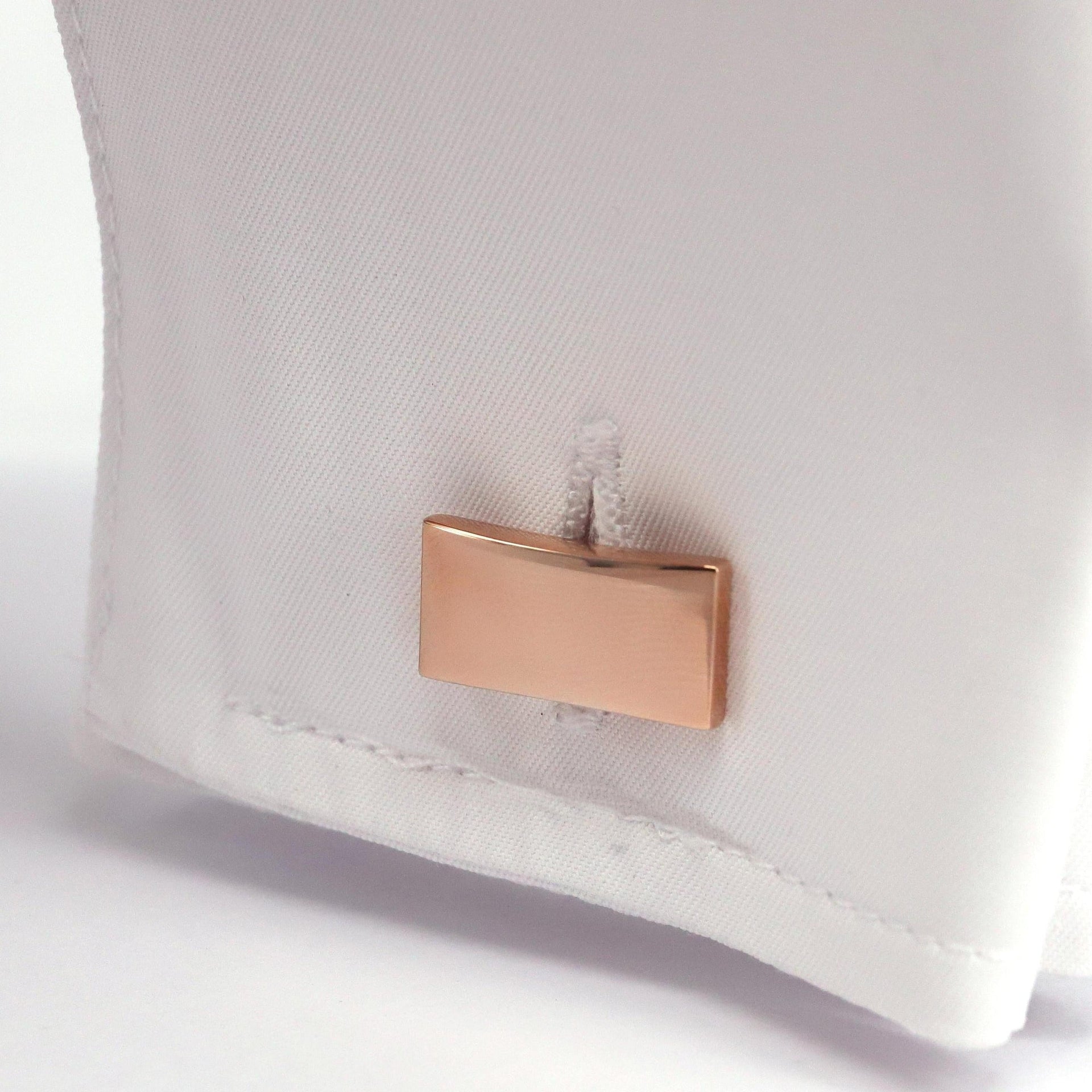 Classic Rose Gold Plain Rectangle Cufflinks M