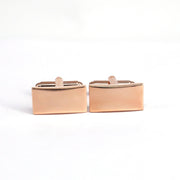 Classic Rose Gold Plain Rectangle Cufflinks M