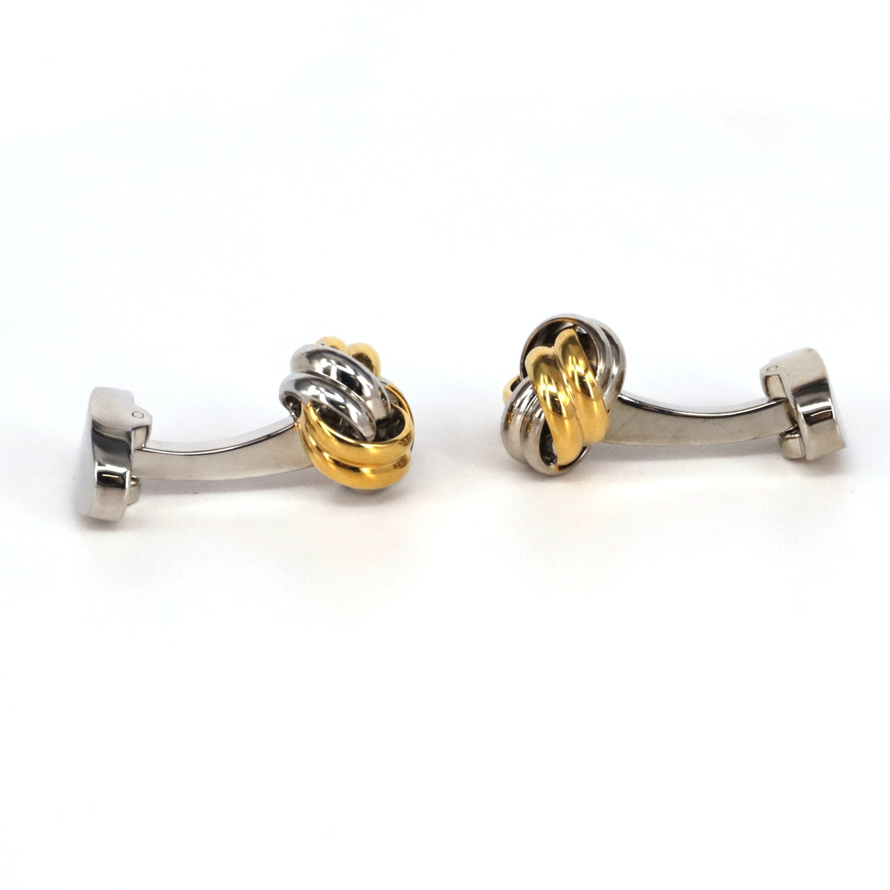 Classical Gold and Silver Tone knot Brass Cufflinks