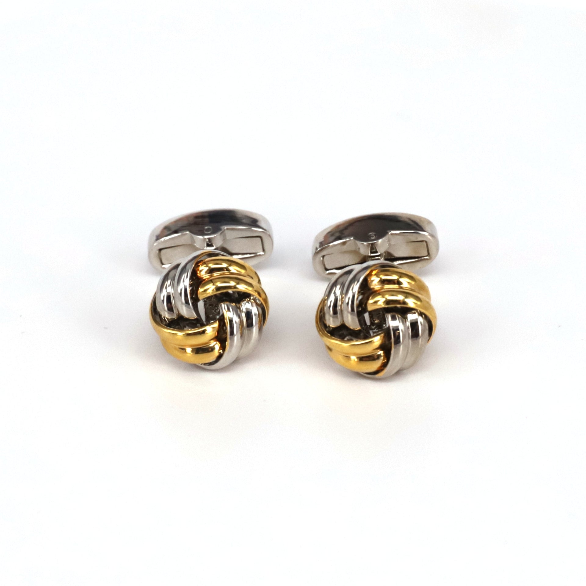 Classical Gold and Silver Tone knot Brass Cufflinks