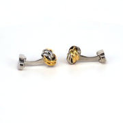 Classical Gold and Silver Tone knot Brass Cufflinks