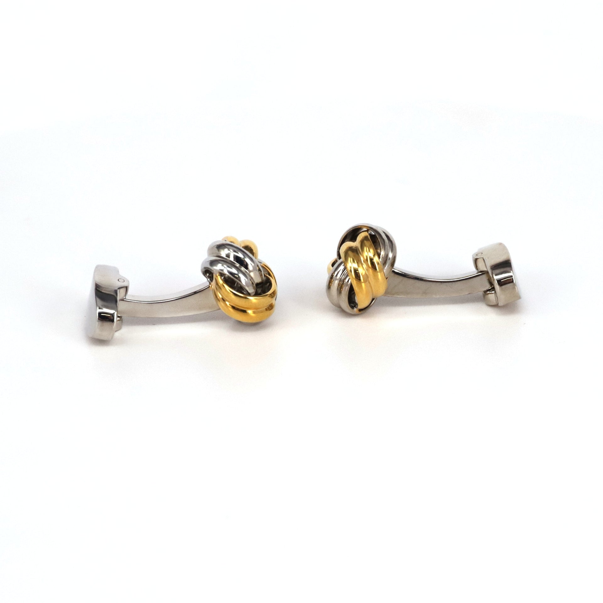 Classical Gold and Silver Tone knot Brass Cufflinks