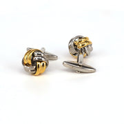 Classical Gold and Silver Tone knot Brass Cufflinks