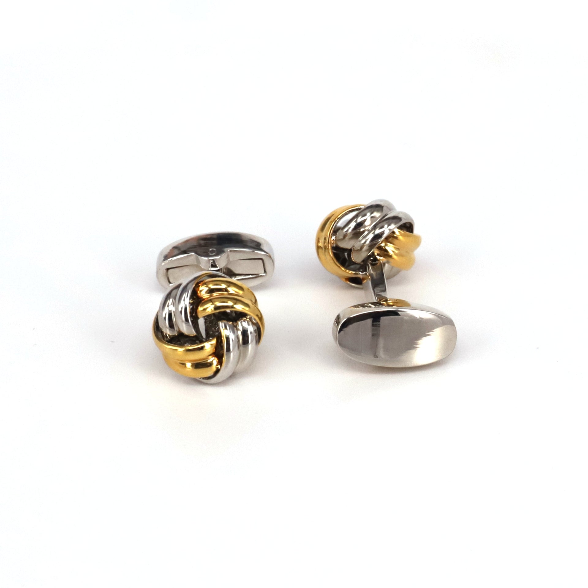 Classical Gold and Silver Tone knot Brass Cufflinks