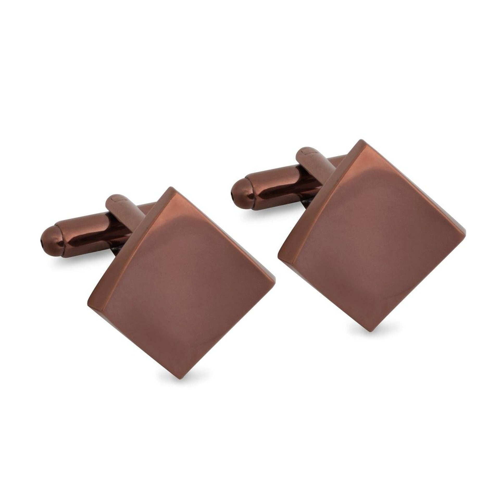 Concave Square Cufflinks in Copper