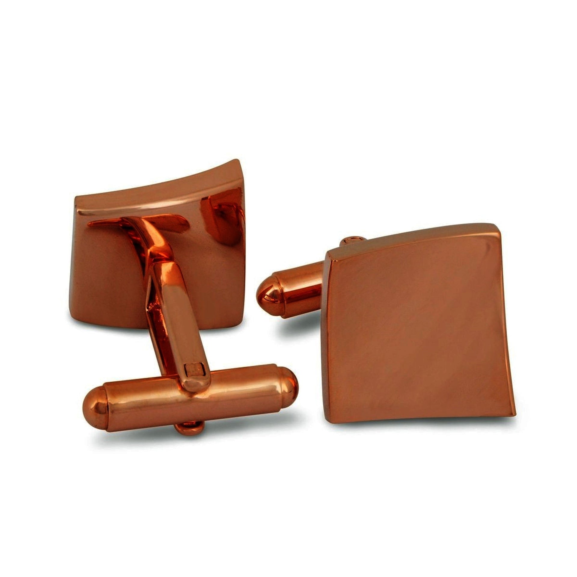 Concaved Square Cufflinks in Rose Gold