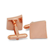 Concaved Square Cufflinks in Rose Gold