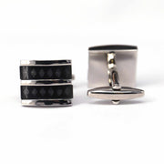 Fiber Glass Rectangle cufflinks with Silver Inserts