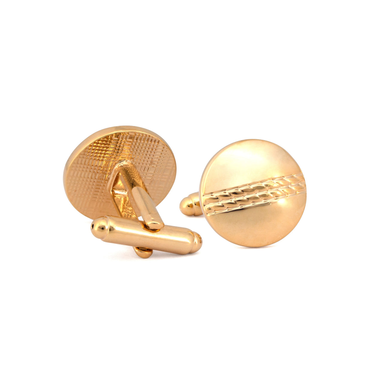 Gold Len Simple Round Cufflink