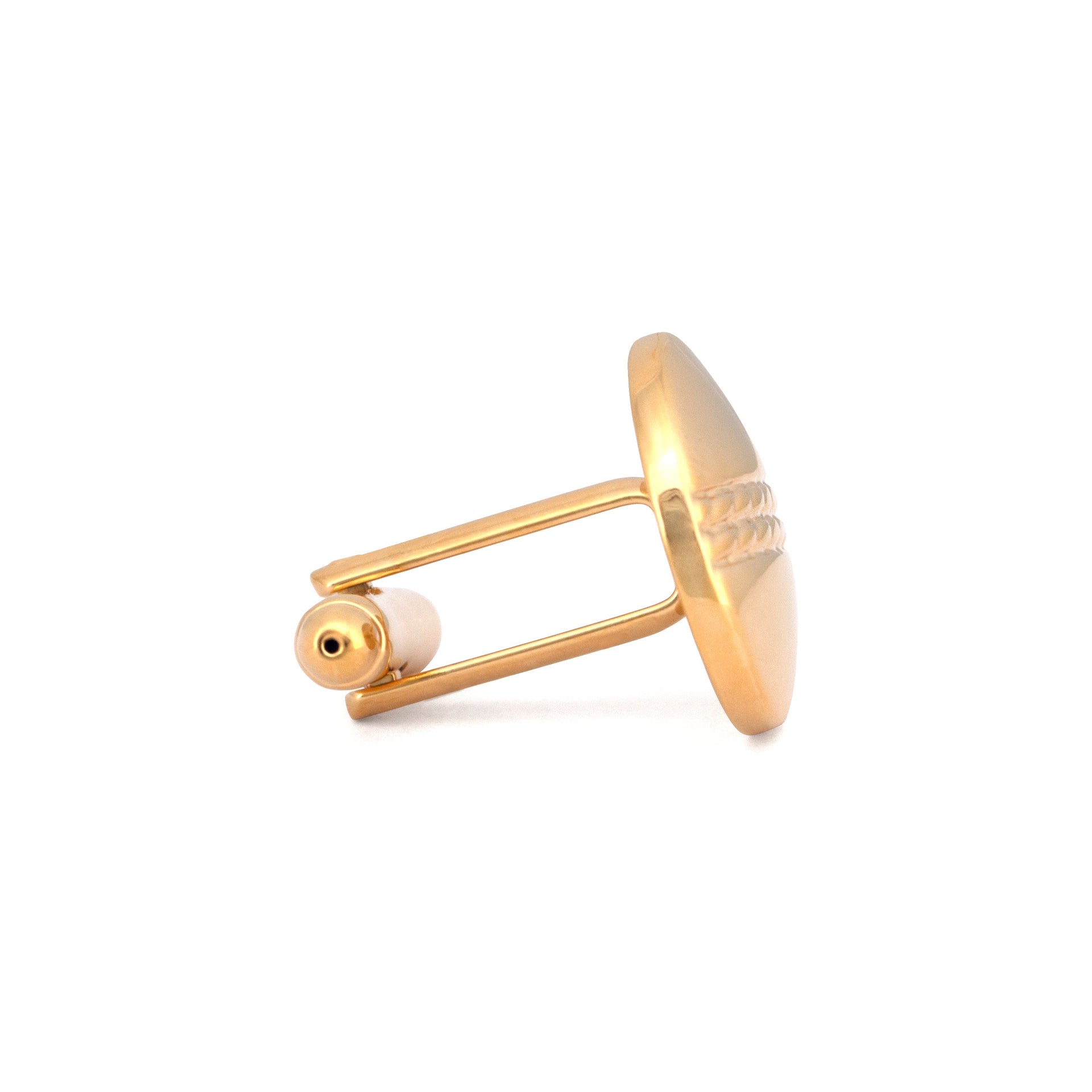 Gold Len Simple Round Cufflink