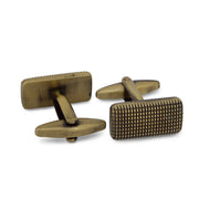 Gold Rectangle Grid Cufflink