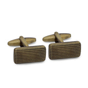 Gold Rectangle Grid Cufflink