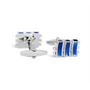 Grill and Bar Cufflinks in Blue Enamel M