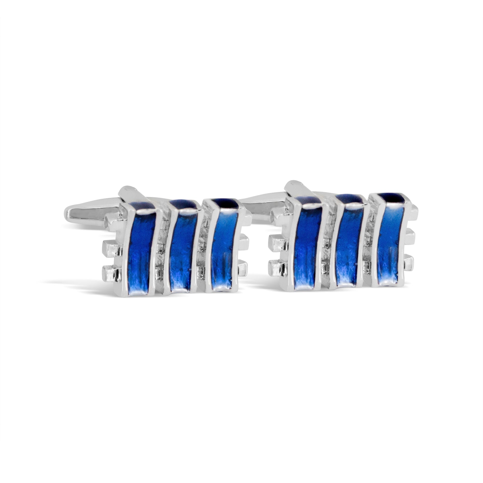 Grill and Bar Cufflinks in Blue Enamel M