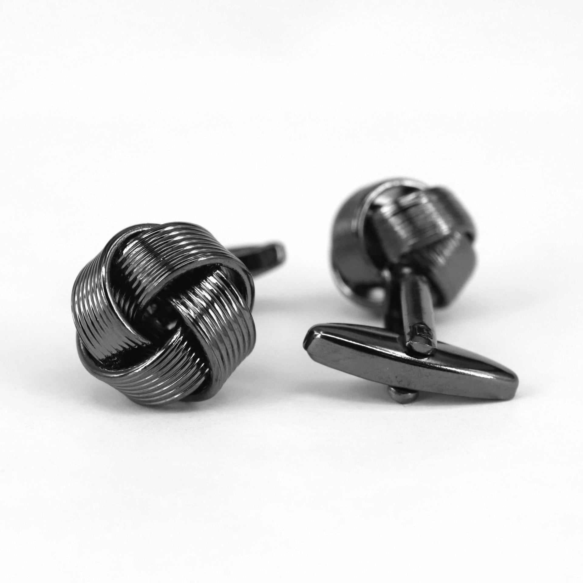 Gunmetal 8 Twist Wire Knot Cufflinks