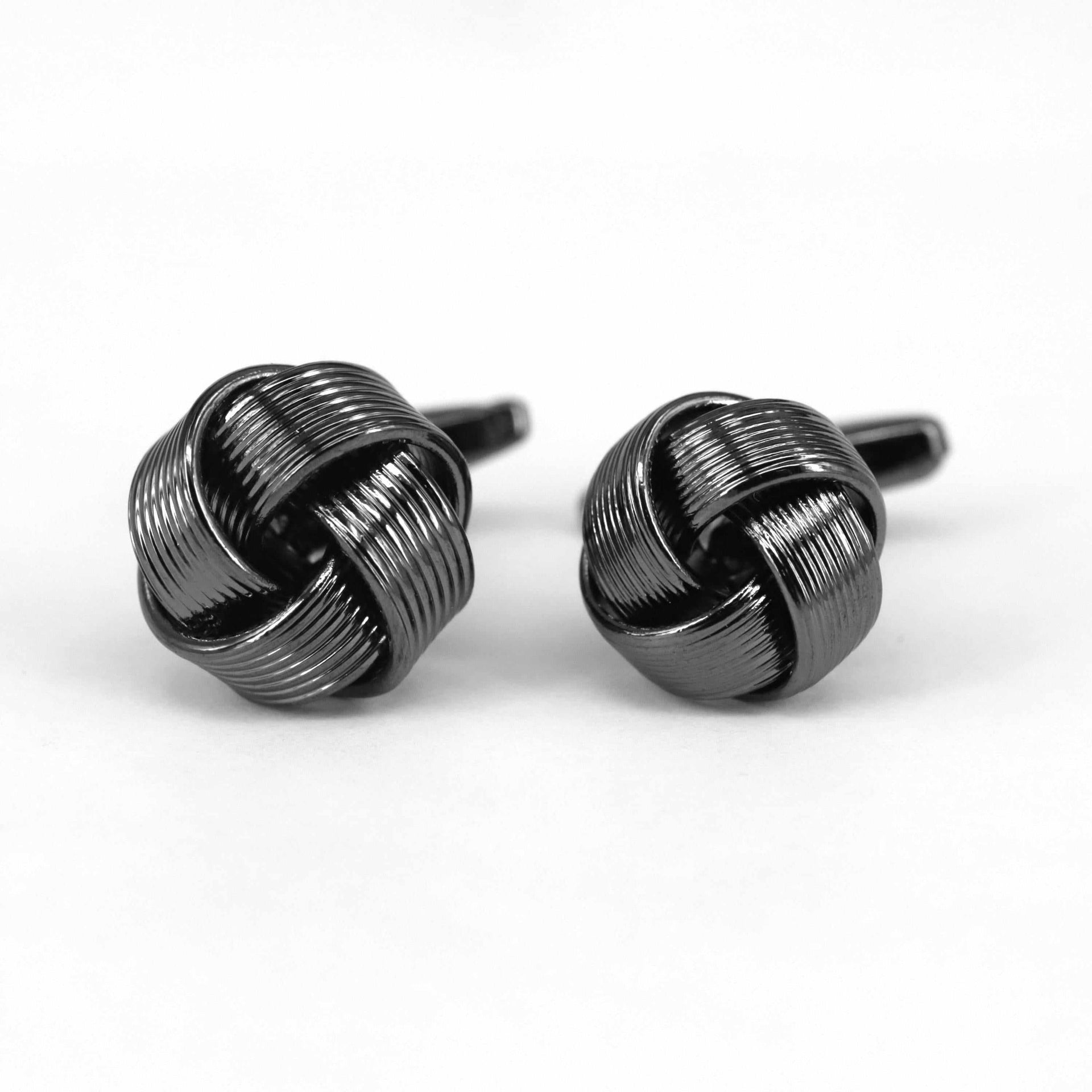 Gunmetal 8 Twist Wire Knot Cufflinks