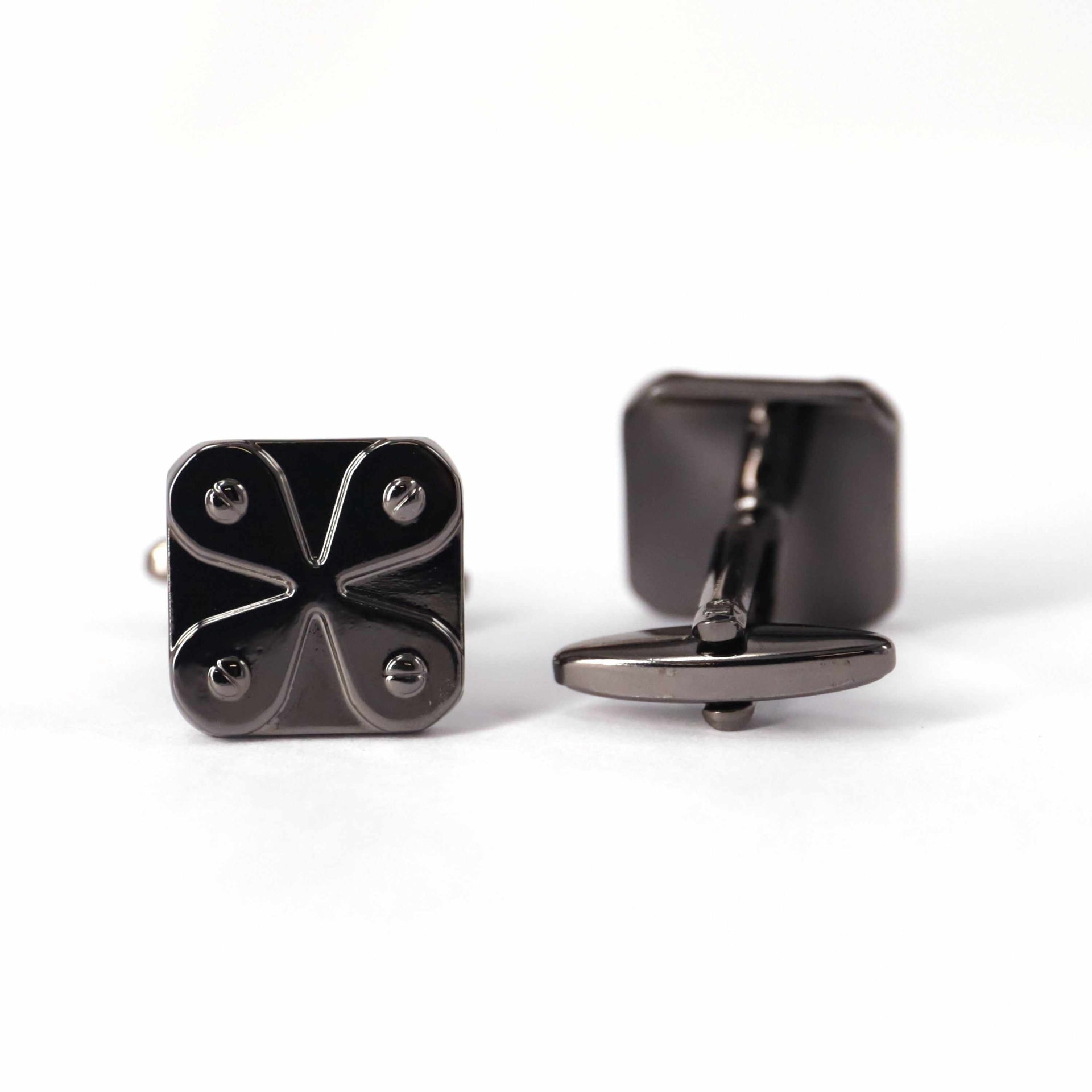 Gunmetal Cufflinks with Detailing