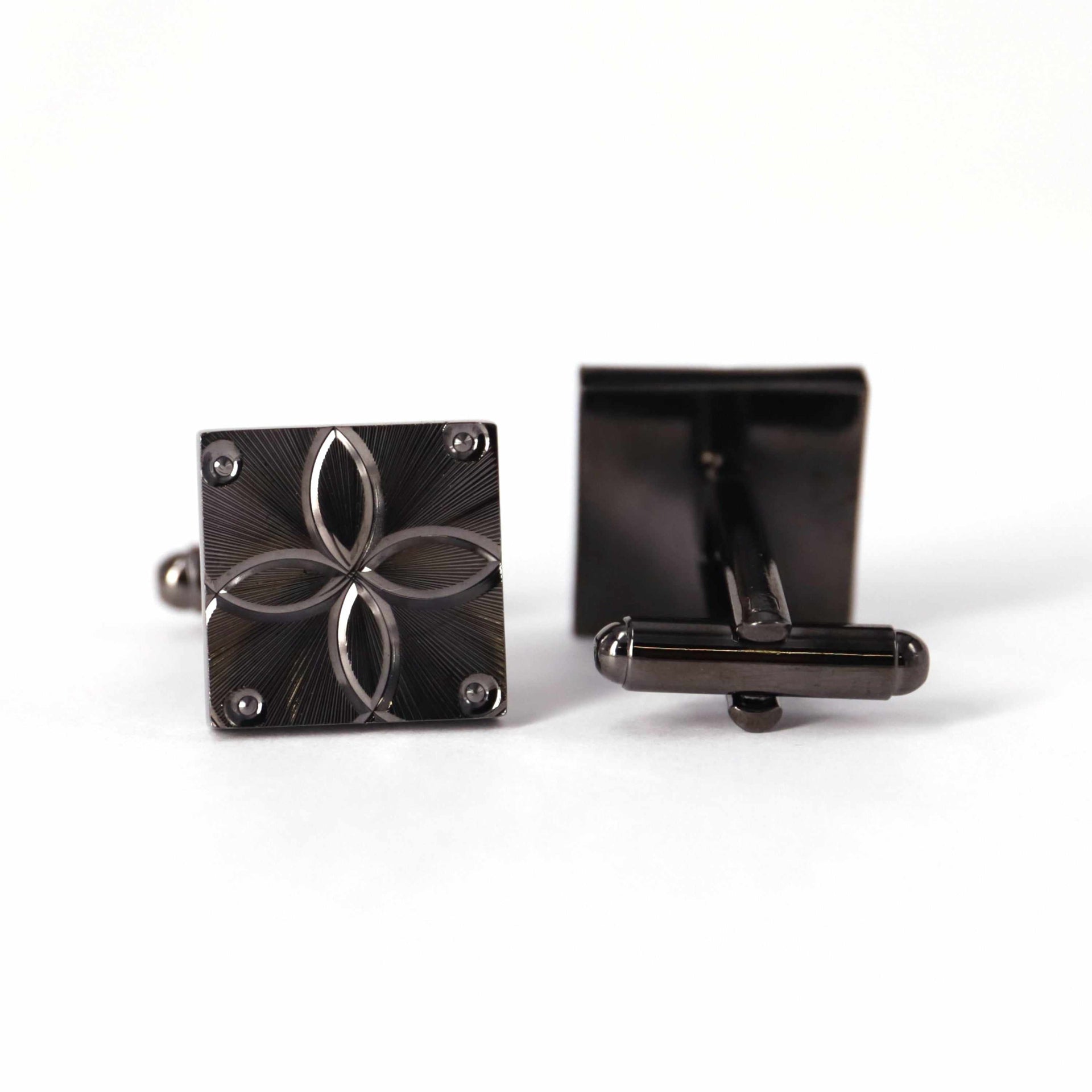 Gunmetal Cufflinks with Detailing