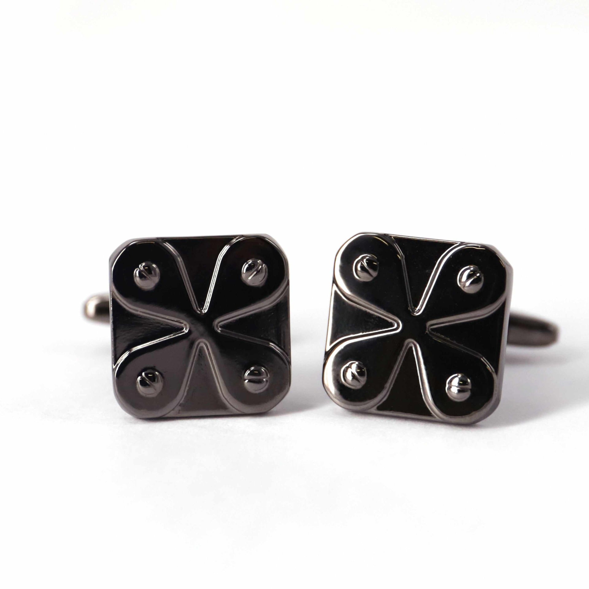 Gunmetal Cufflinks with Detailing