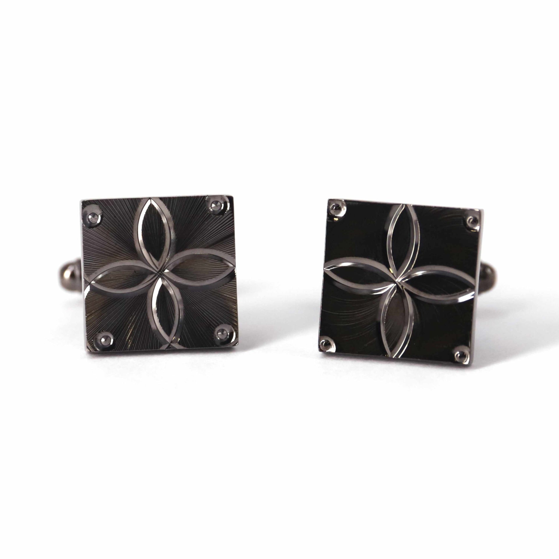 Gunmetal Cufflinks with Detailing