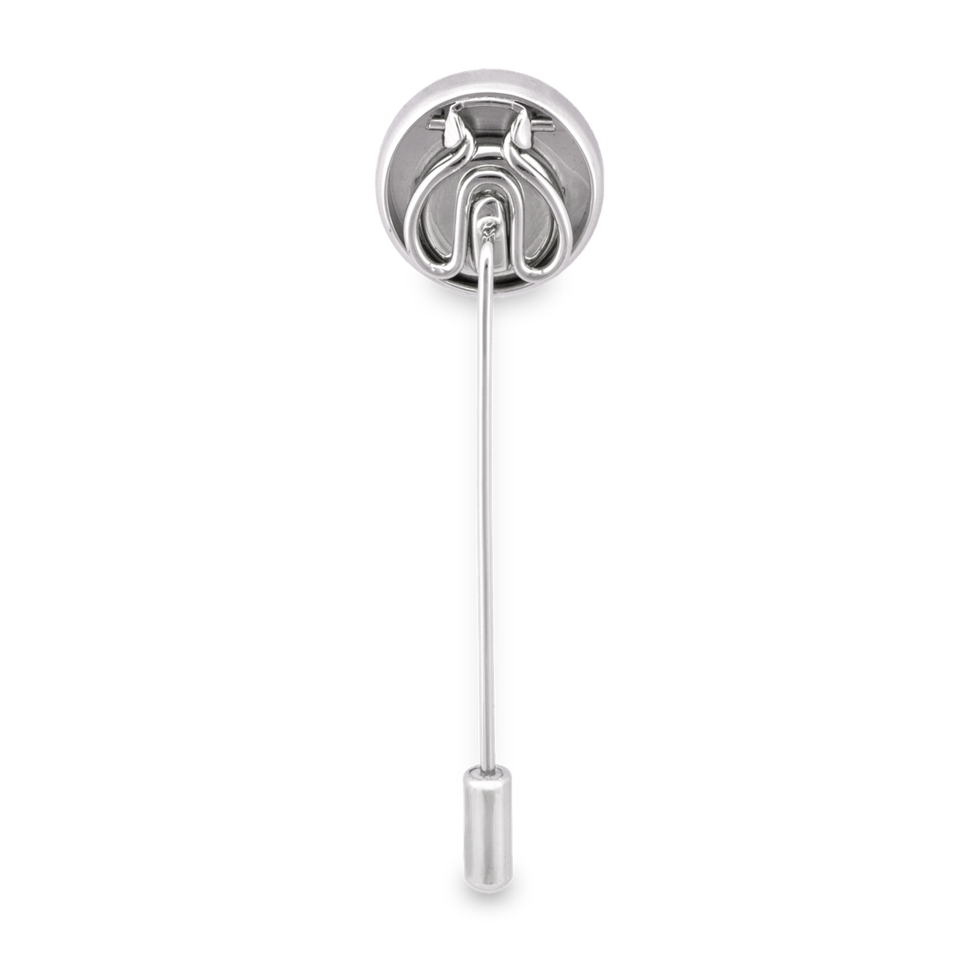 Lapel with Clip-on White Silver Button Covers