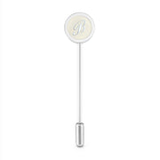 Lapel with Clip-on White Silver Button Covers