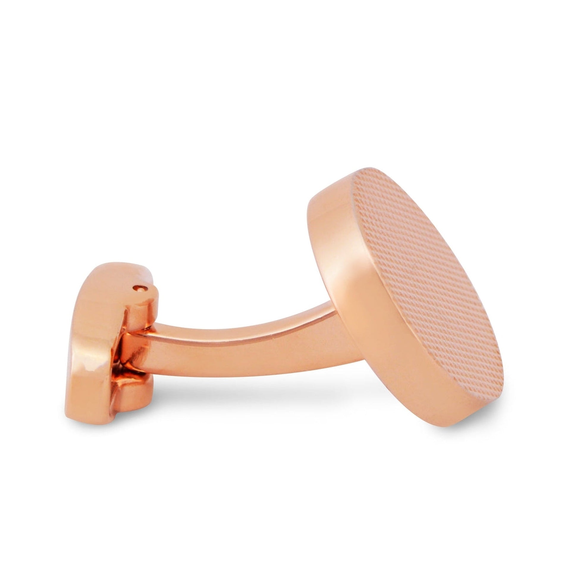 Marzthomson Classic Round Rose Gold Textured Cufflinks