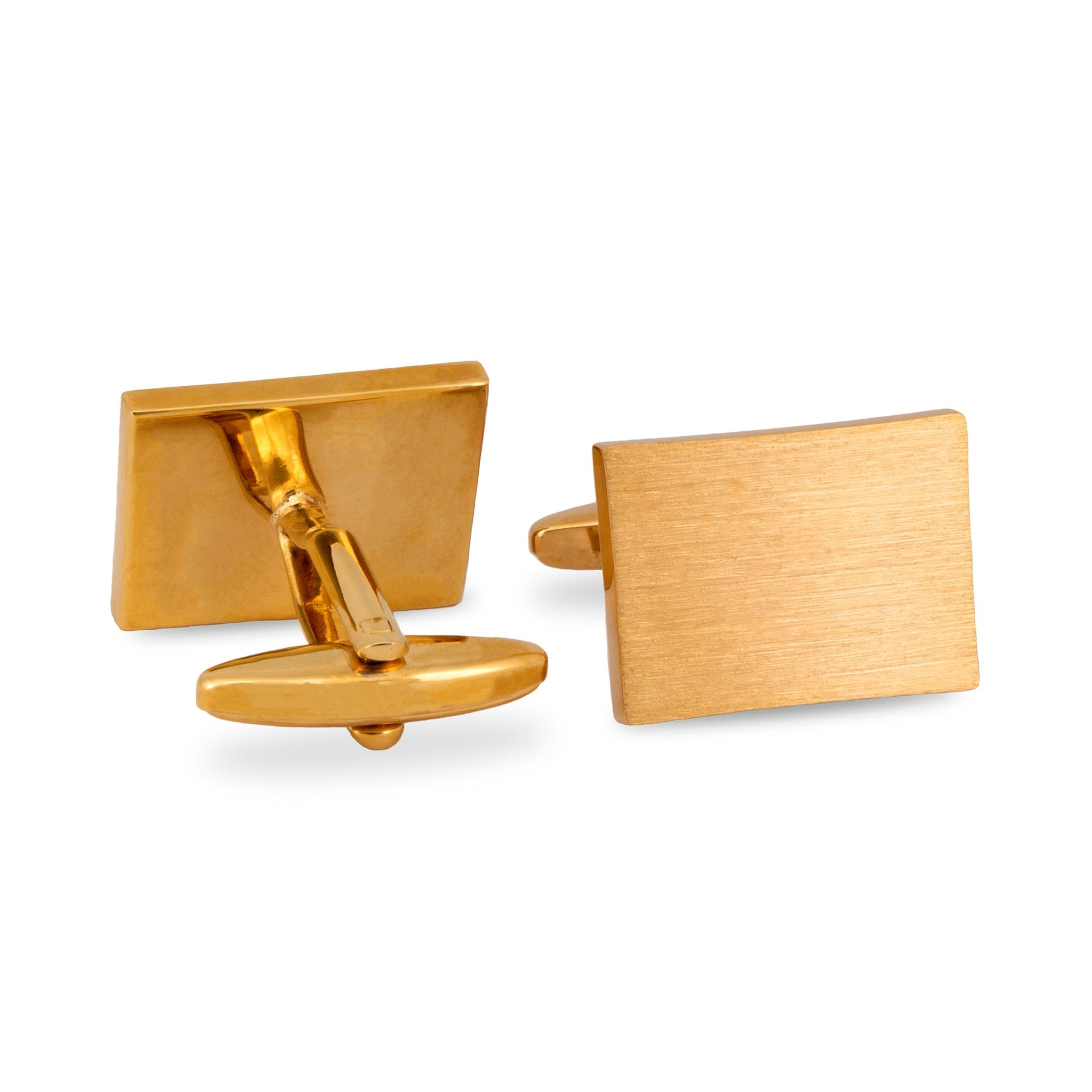 Marzthomson Gold Rectangle Brushed Matte Cufflinks