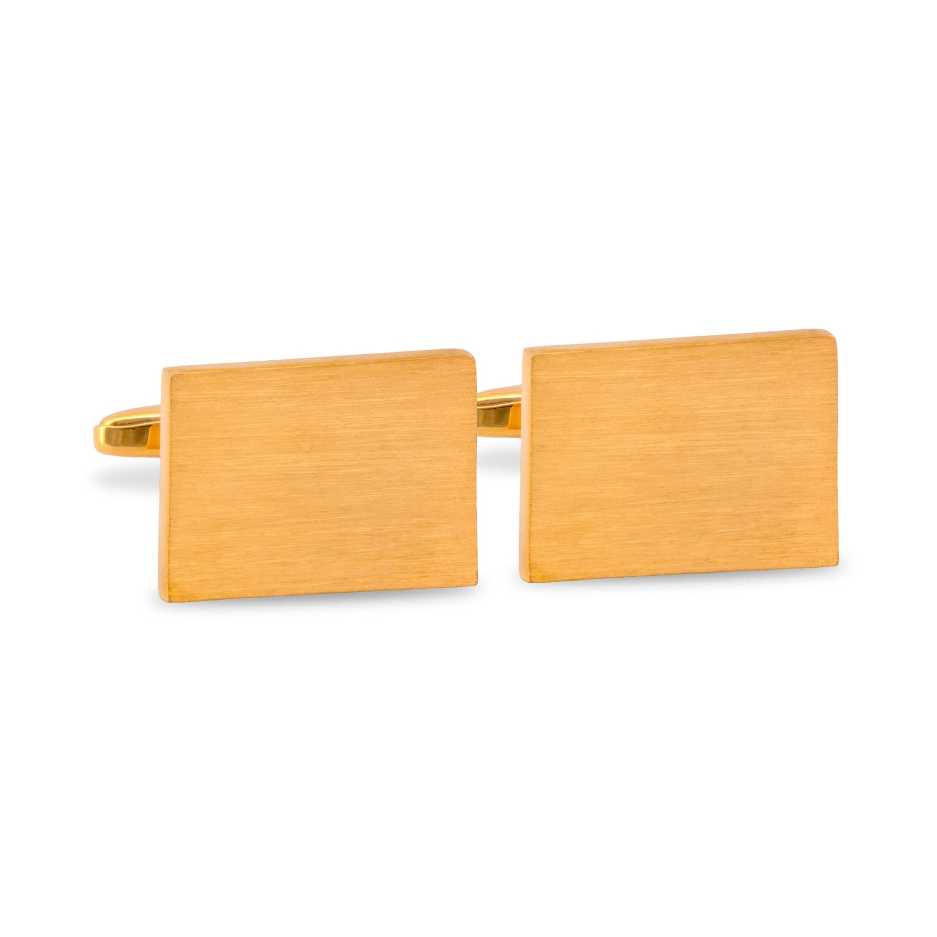 Marzthomson Gold Rectangle Brushed Matte Cufflinks