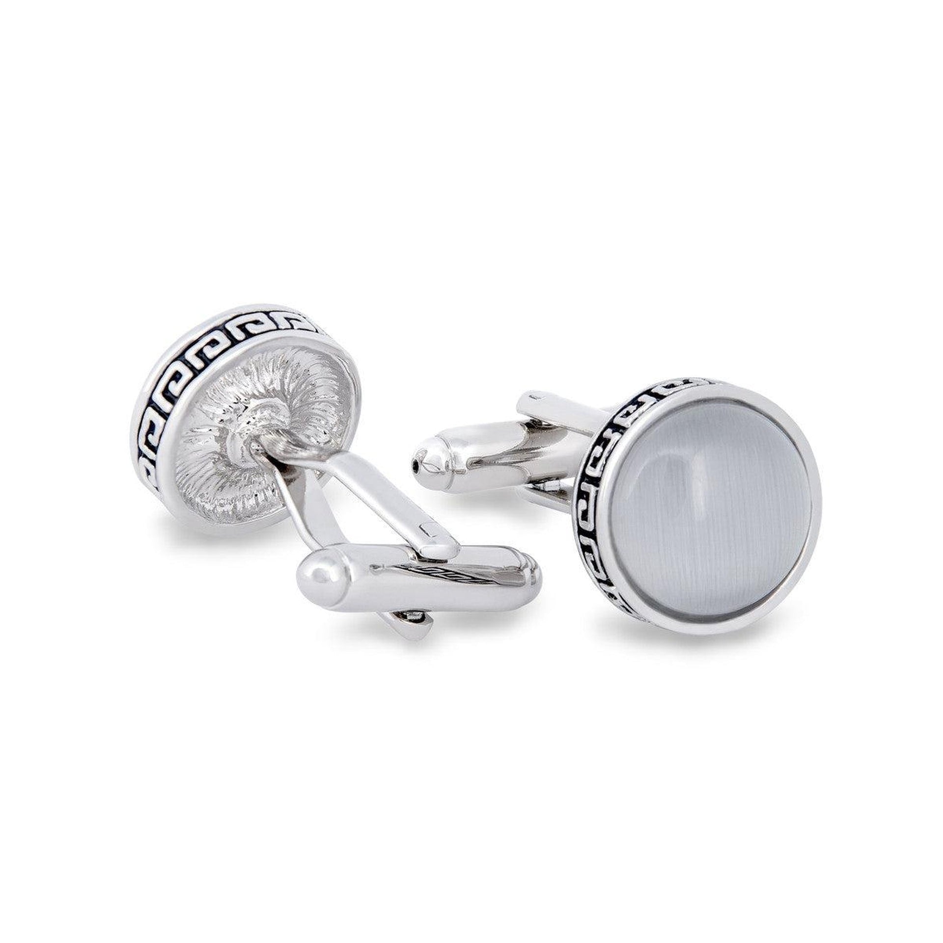 MarzthomsonFibre Optic Glass Insert with Tribal Rim Cufflinks