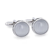 MarzthomsonFibre Optic Glass Insert with Tribal Rim Cufflinks