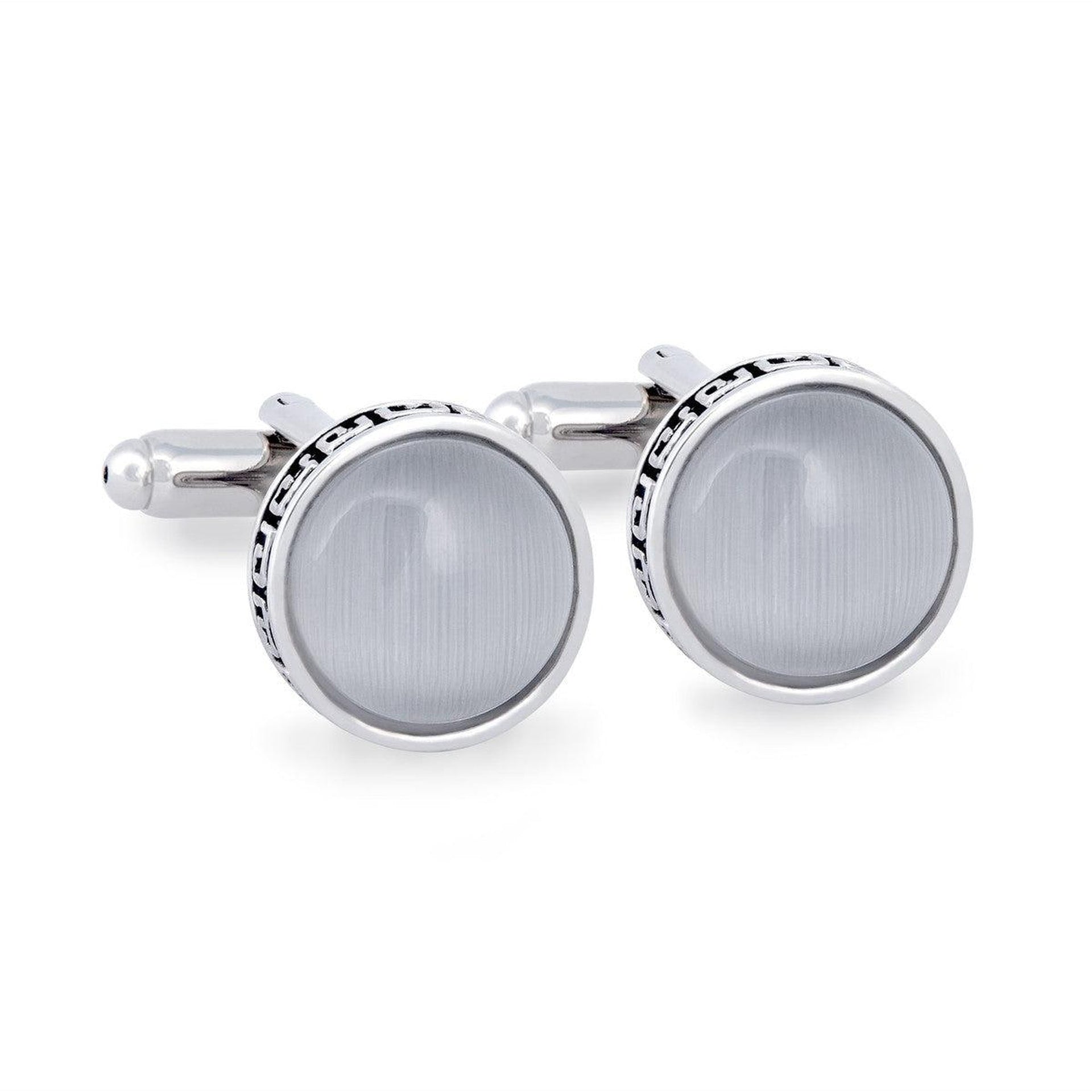 MarzthomsonFibre Optic Glass Insert with Tribal Rim Cufflinks