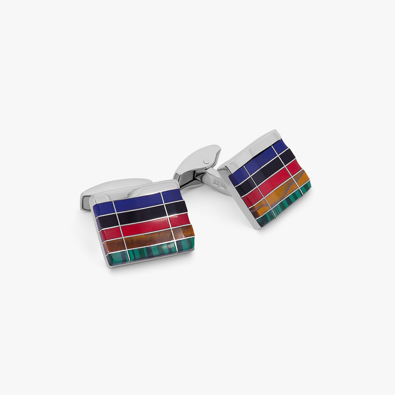 Mosaic City Line rectangular cufflinks in multicolour tones