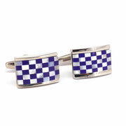 Mosaic Square MOP Cufflinks Purple Blue classic J