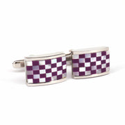 Mosaic Square MOP Cufflinks Purple classic J