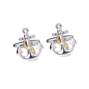 Nautical Anchor with Gold Rope Cufflinks M