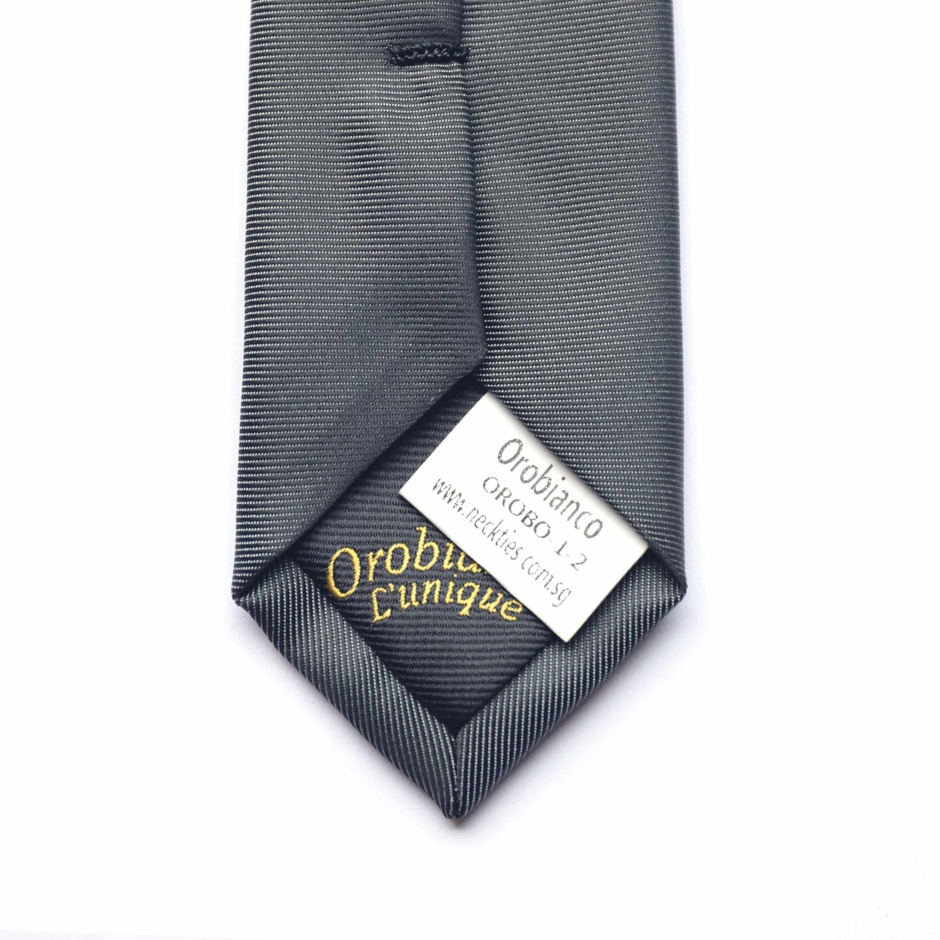 OroTie Dark Grey Slim-Cufflinks.com.sg