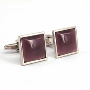 Purple Fiber Glass Square cufflinks