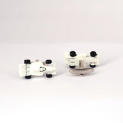 Racing Car Cufflinks, Red white and Silver M