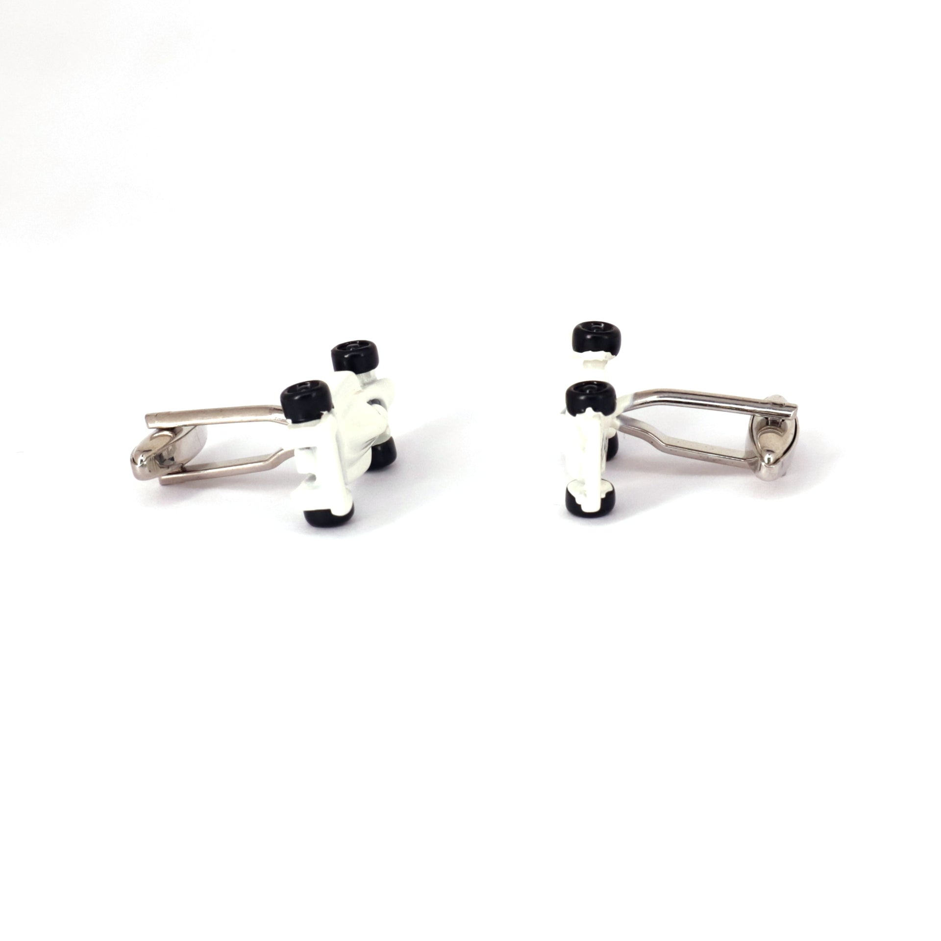 Racing Car Cufflinks, Red white and Silver M